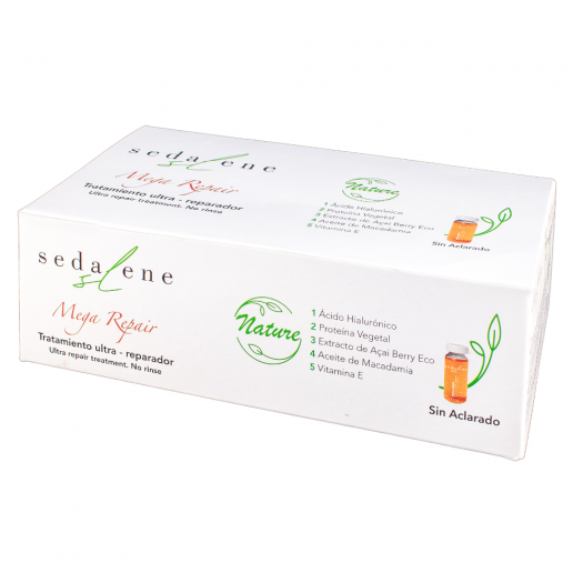 Ampolla reparadora instantánea sin aclarado con ácido hialurónico, proteína vegetal, extracto de aça
